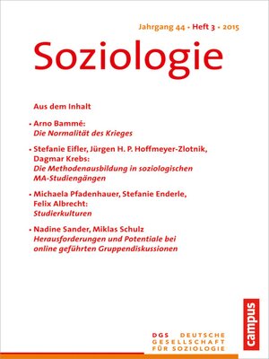 cover image of Soziologie 3.2015